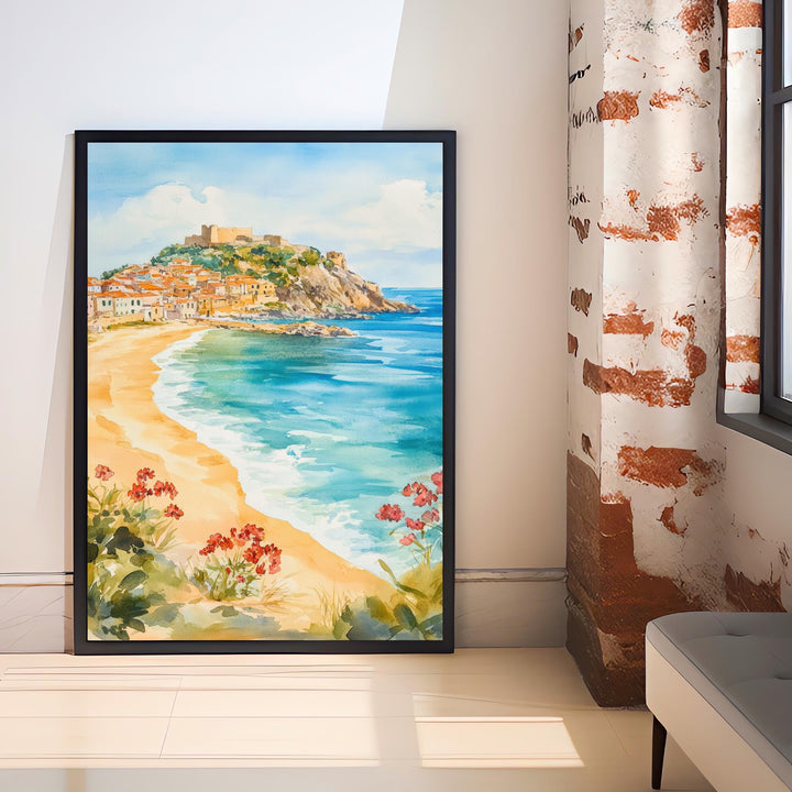Sardinia Watercolor Painting Italian Island Art Sardinia Print Scenic Mediterranean Decor