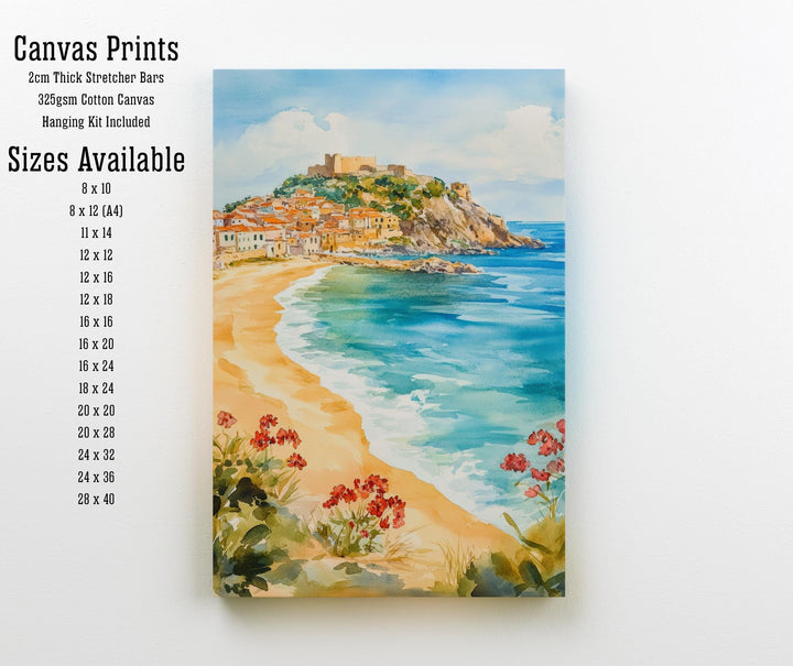 Sardinia Watercolor Painting Italian Island Art Sardinia Print Scenic Mediterranean Decor