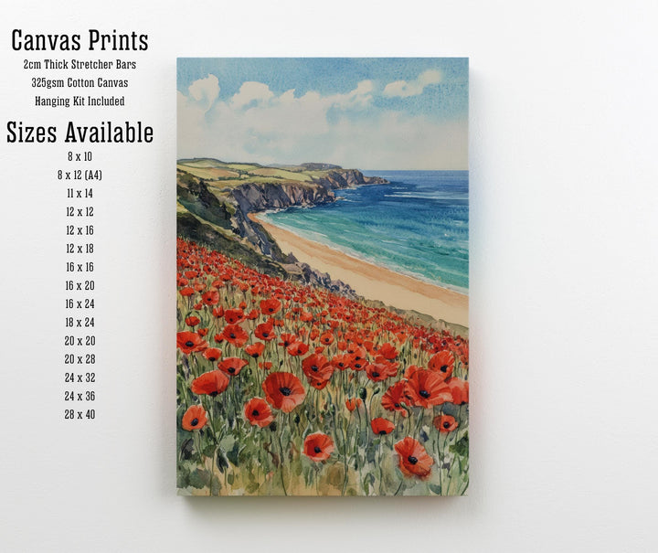 Polly Joke Cornwall Watercolor Painting Seaside Art Polly Joke Print Scenic Cornwall Beach Decor