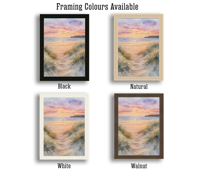 Saunton Sands Watercolor Painting North Devon Beach Art Saunton Sands Print Scenic Seaside Decor