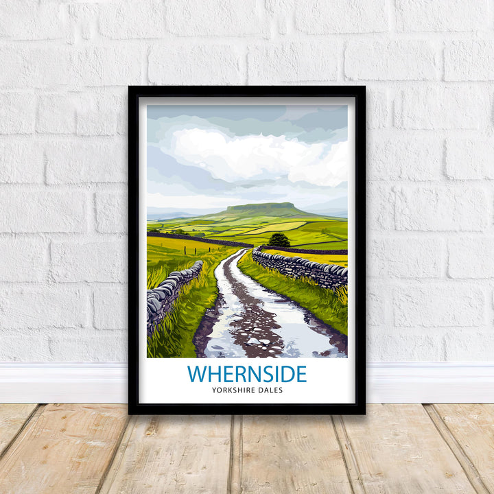 Whernside Travel Poster Yorkshire Dales Art Whernside Print Scenic Mountain Decor Gift for Hiking and Nature Lovers