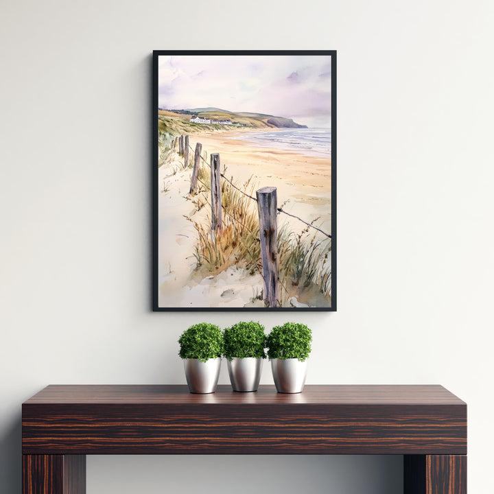 Croyde Bay Watercolor Painting North Devon Beach Art Croyde Bay Print Scenic Seaside Decor