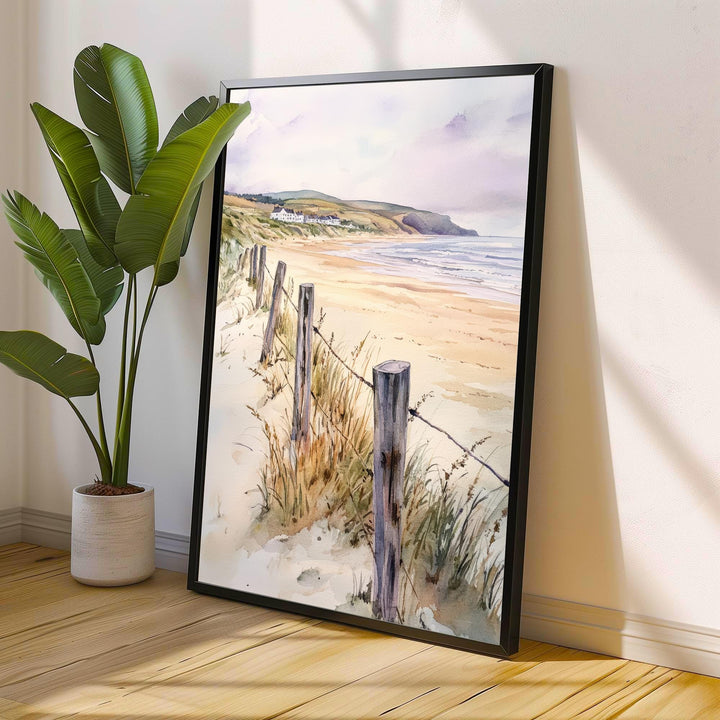 Croyde Bay Watercolor Painting North Devon Beach Art Croyde Bay Print Scenic Seaside Decor