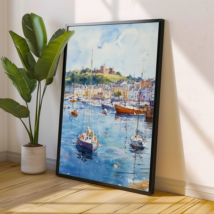 Falmouth Watercolor Painting Cornwall Coastal Art Falmouth Print Scenic Seaside Village Decor