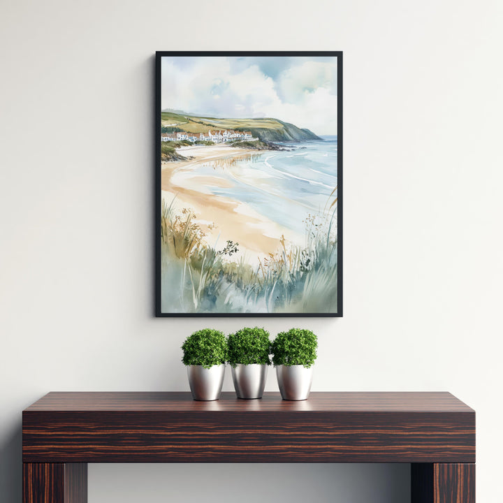 Woolacombe Watercolor Painting North Devon Beach Art Woolacombe Print Scenic Seaside Decor