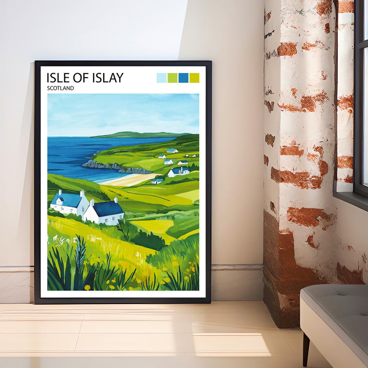 Isle of Islay Travel Poster Scottish Island Art Islay Print Scenic Scottish Coastal Decor