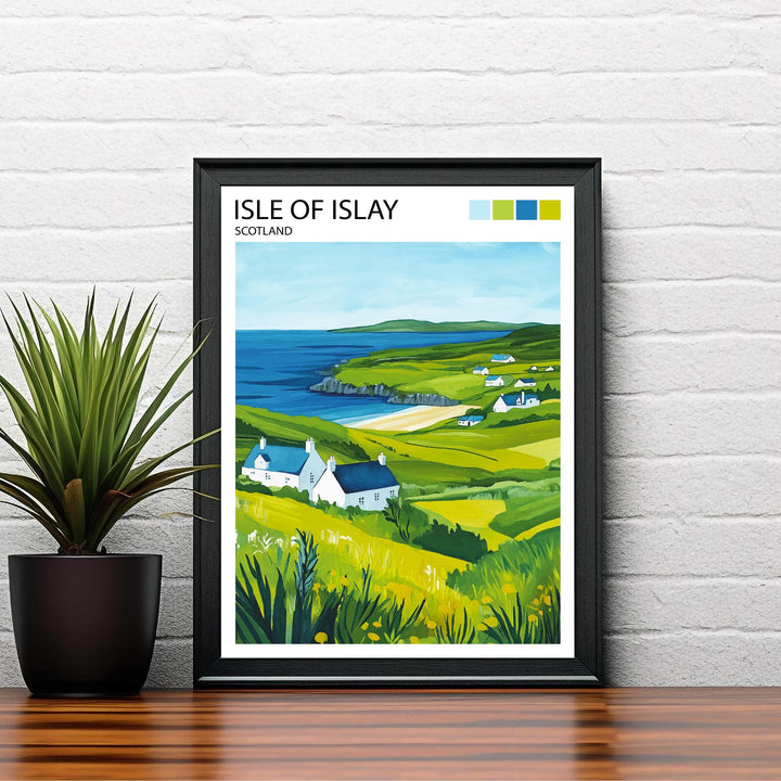 Isle of Islay Travel Poster Scottish Island Art Islay Print Scenic Scottish Coastal Decor
