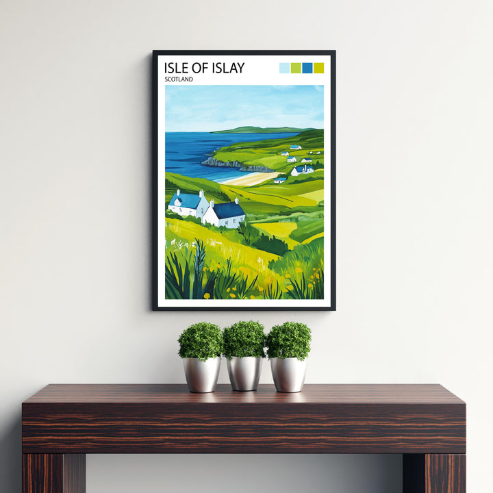 Isle of Islay Travel Poster Scottish Island Art Islay Print Scenic Scottish Coastal Decor