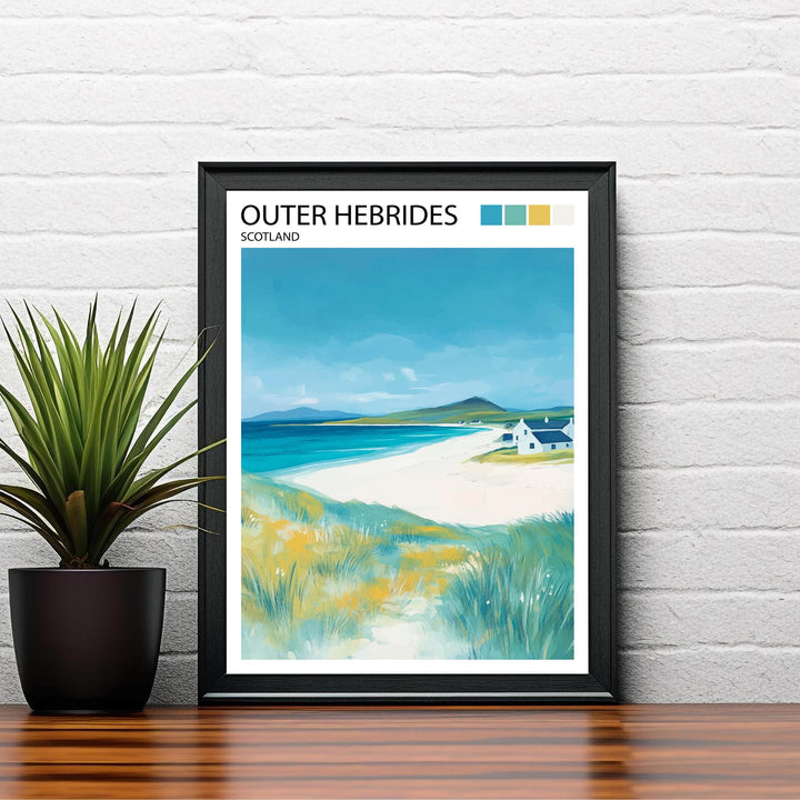 Outer Hebrides Travel Poster Scottish Islands Art Outer Hebrides Print Scenic Scottish Coast Decor