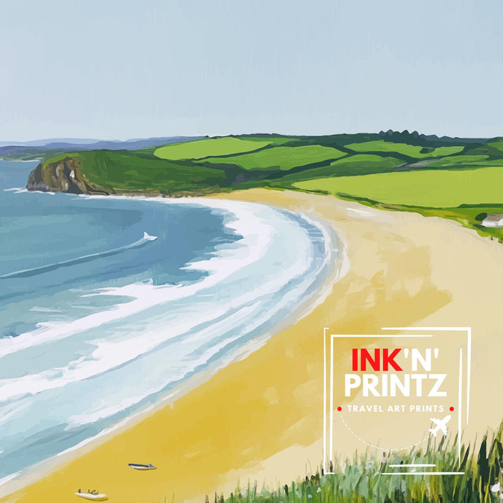 Croyde Bay Travel Poster North Devon Beach Art Croyde Bay Print Scenic Seaside Decor