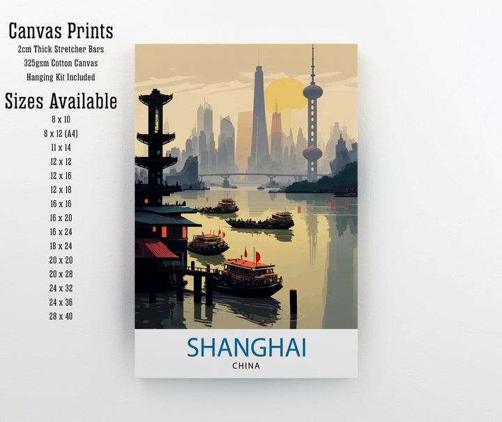 Shanghai China Travel Poster Shanghai Wall Art China Travel Poster Shanghai Illustration Travel Print Gift for Shanghai China Home Decor