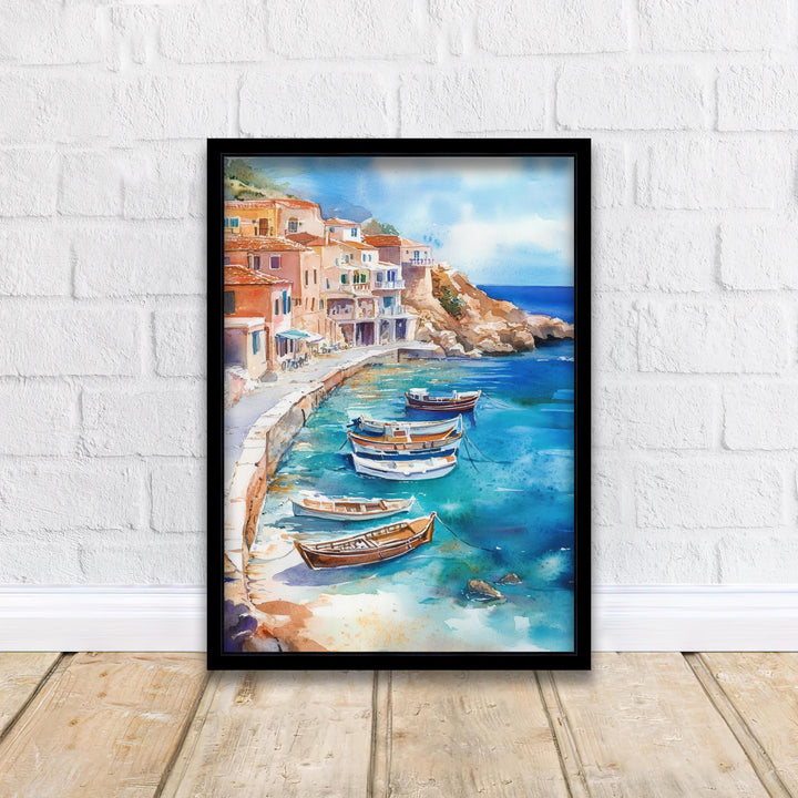 Greece Watercolor Painting Greek Island Art Greece Print Scenic Mediterranean Decor Gift for Greece Lovers Home Decor