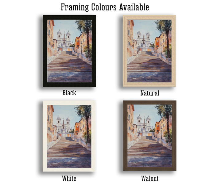 Spanish Steps Watercolor Painting Rome Italy Art Spanish Steps Print Scenic Roman Landmark Decor Gift for Rome Lovers