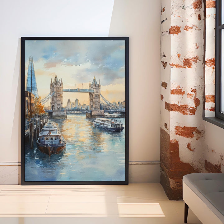 London Watercolor Painting UK City Art London Print Scenic Cityscape Decor Gift for London Lovers