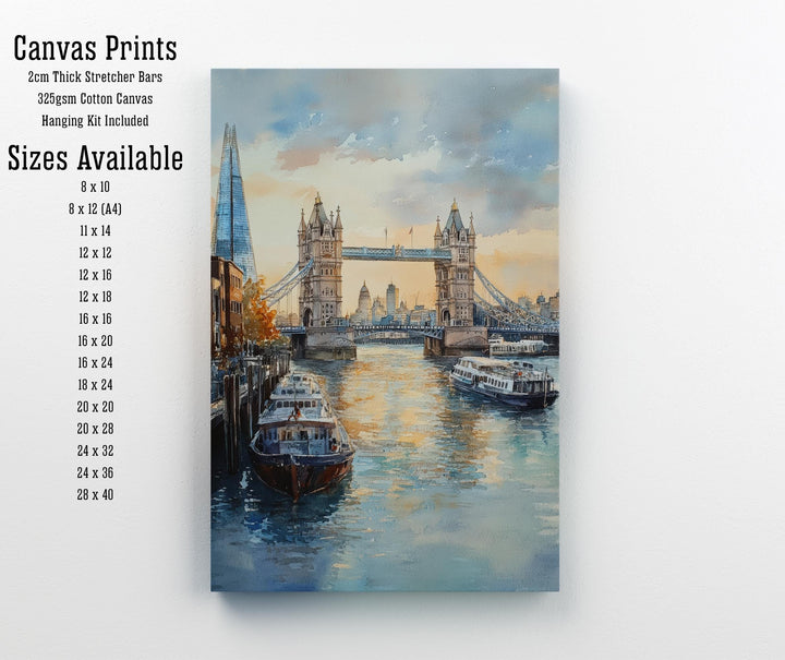 London Watercolor Painting UK City Art London Print Scenic Cityscape Decor Gift for London Lovers