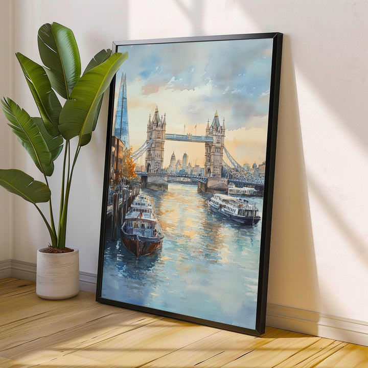 London Watercolor Painting UK City Art London Print Scenic Cityscape Decor Gift for London Lovers