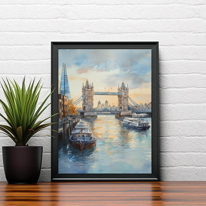 London Watercolor Painting UK City Art London Print Scenic Cityscape Decor Gift for London Lovers