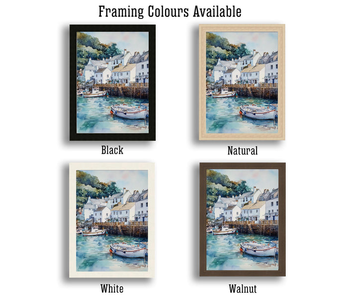 Fowey Cornwall Watercolor Painting Cornwall Village Art Fowey Print Scenic Seaside Village Decor Gift for Cornwall Lovers
