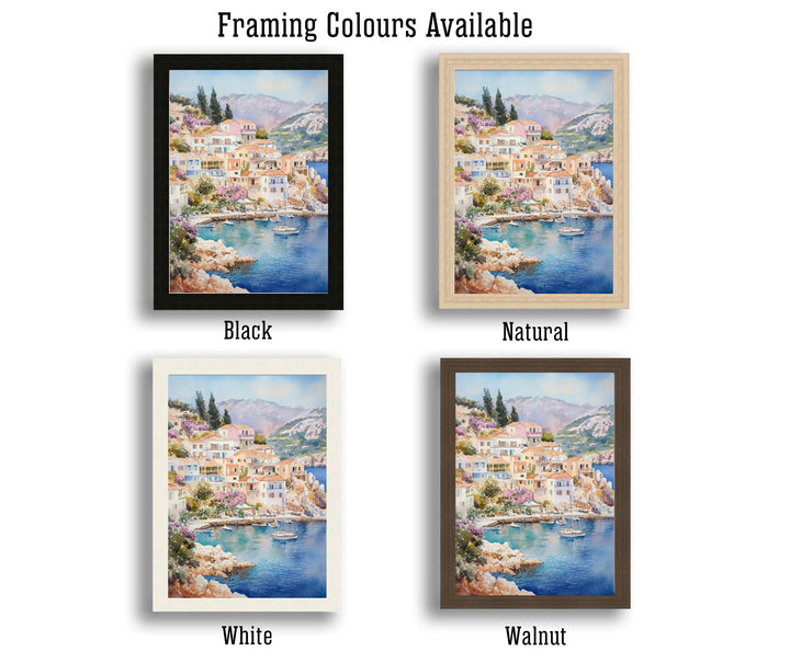 Kefalonia Greece Watercolor Painting Greek Island Art Kefalonia Print Scenic Mediterranean Decor Gift for Greece Lovers