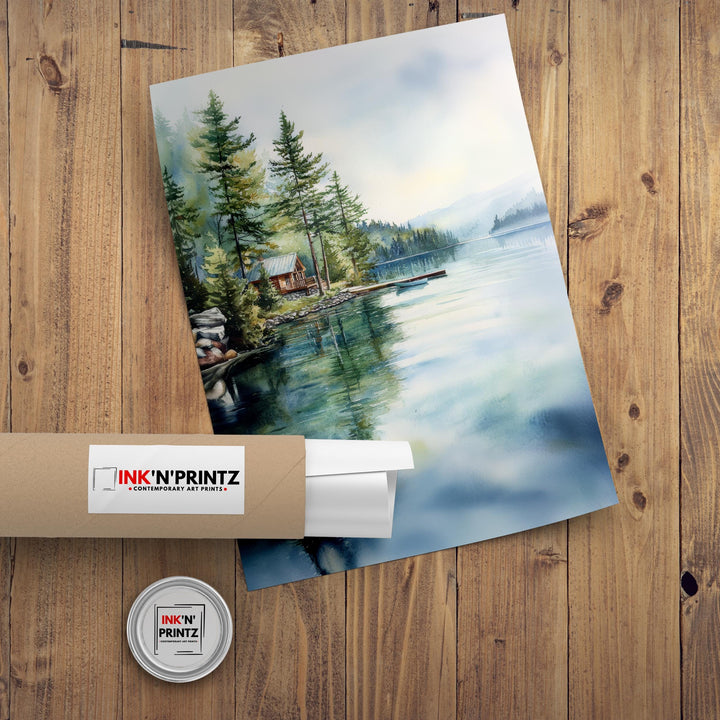 Muskoka Watercolor Painting Ontario Canada Art Muskoka Print Scenic Lake Decor Gift for Canada Lovers