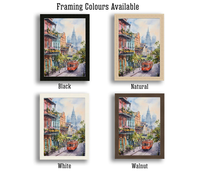 New Orleans Watercolor Painting Louisiana City Art New Orleans Print Scenic French Quarter Decor Gift for New Orleans Lovers