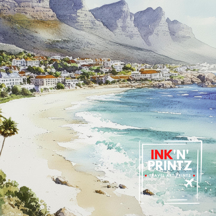 South Africa Watercolor Painting African Landscape Art South Africa Print Scenic Safari Decor Gift for South Africa Lovers