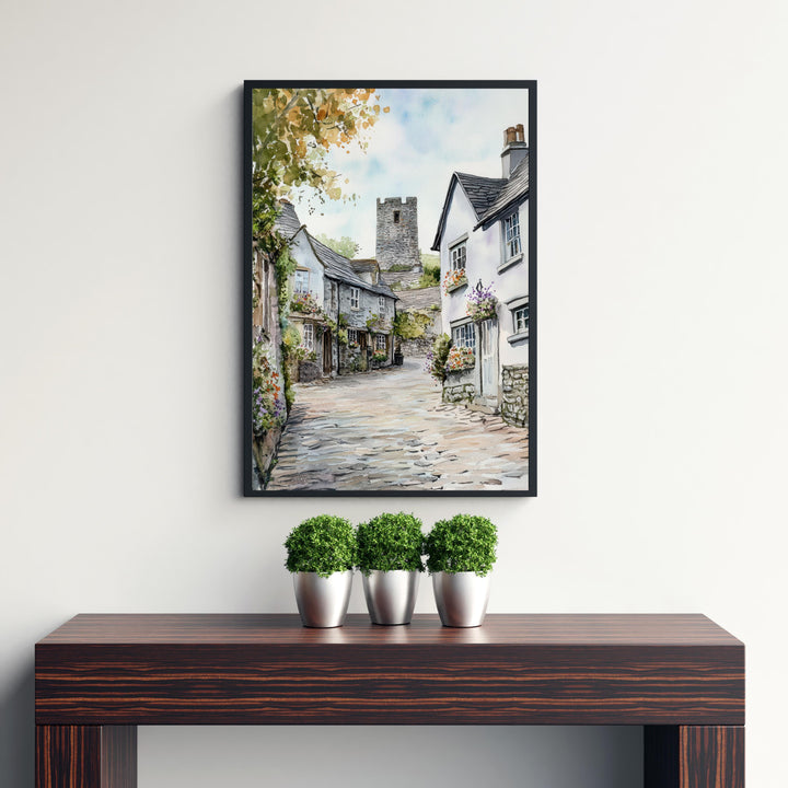 Cartmel Village Lake District Watercolor Painting Cartmel Print Scenic Village Decor Gift for Lake District Lovers