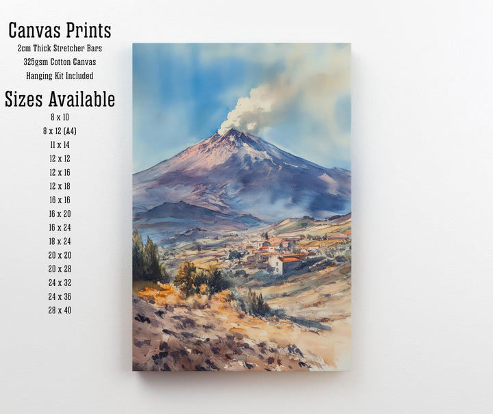Mount Etna Watercolor Painting Sicily Volcano Art Mount Etna Print Scenic Mountain Decor Gift for Sicily Lovers