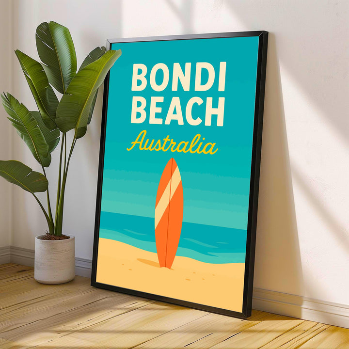 Bondi Beach Vintage Poster Australia Beach Art Bondi Print Scenic Coastal Decor Gift for Australia Lovers Wanderlust Decor