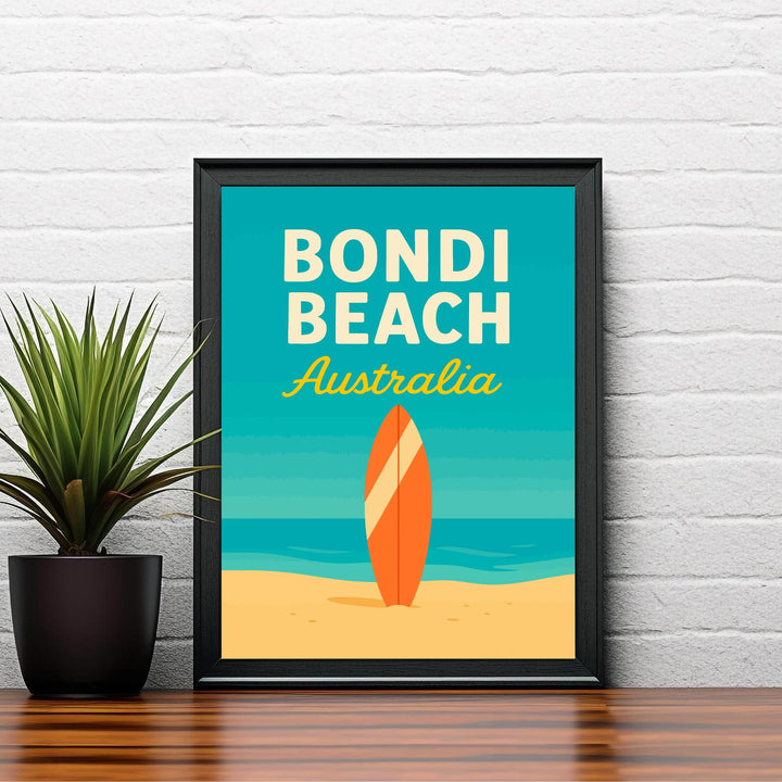 Bondi Beach Vintage Poster Australia Beach Art Bondi Print Scenic Coastal Decor Gift for Australia Lovers Wanderlust Decor
