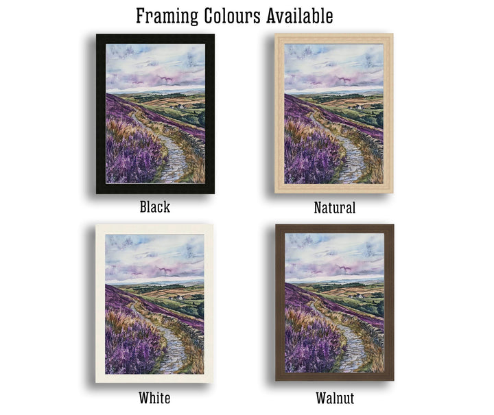 North Yorkshire Watercolor Painting English Countryside Art UK Print Scenic Moors Decor Gift for Nature Lovers