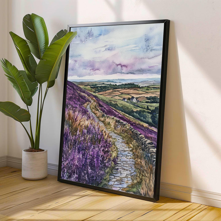 North Yorkshire Watercolor Painting English Countryside Art UK Print Scenic Moors Decor Gift for Nature Lovers