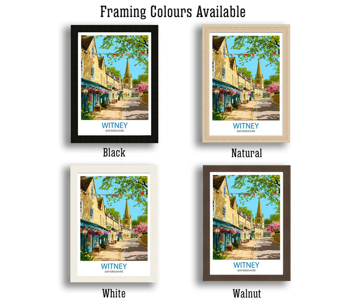 Witney Oxfordshire Travel Poster UK Village Art Witney Print Scenic Oxfordshire Decor Gift for England Lovers