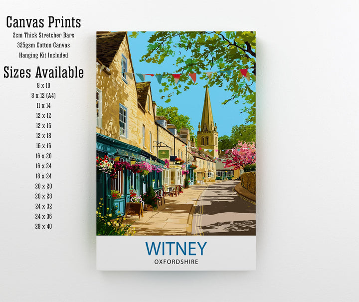 Witney Oxfordshire Travel Poster UK Village Art Witney Print Scenic Oxfordshire Decor Gift for England Lovers