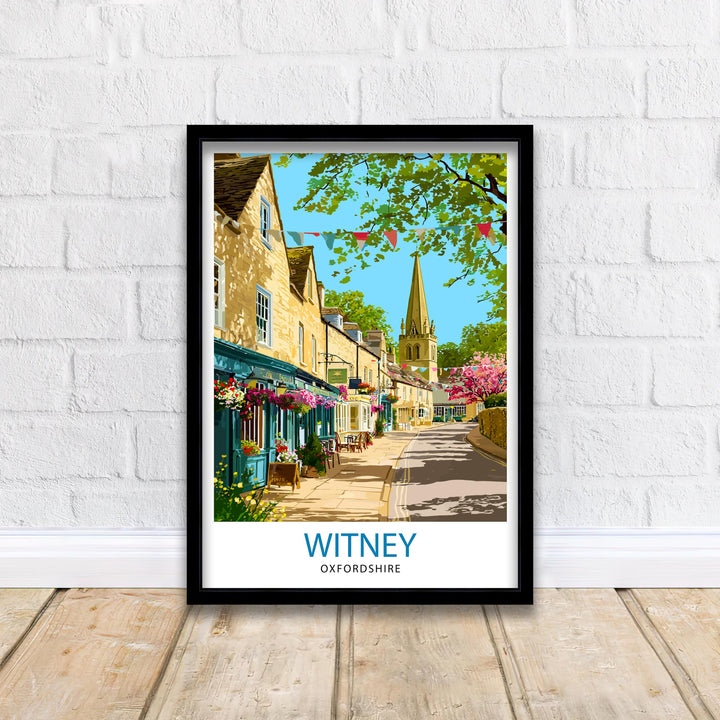 Witney Oxfordshire Travel Poster UK Village Art Witney Print Scenic Oxfordshire Decor Gift for England Lovers