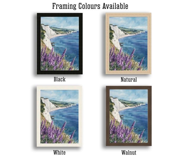 Isle of Wight Watercolor Painting The Needles Coastal Art Print UK Seaside Decor Gift for Island Lovers