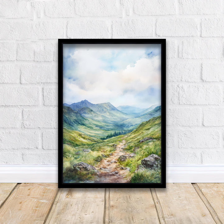 Braemar Scotland Watercolor Painting Highland Village Art Braemar Print Scenic River and Mountain Decor