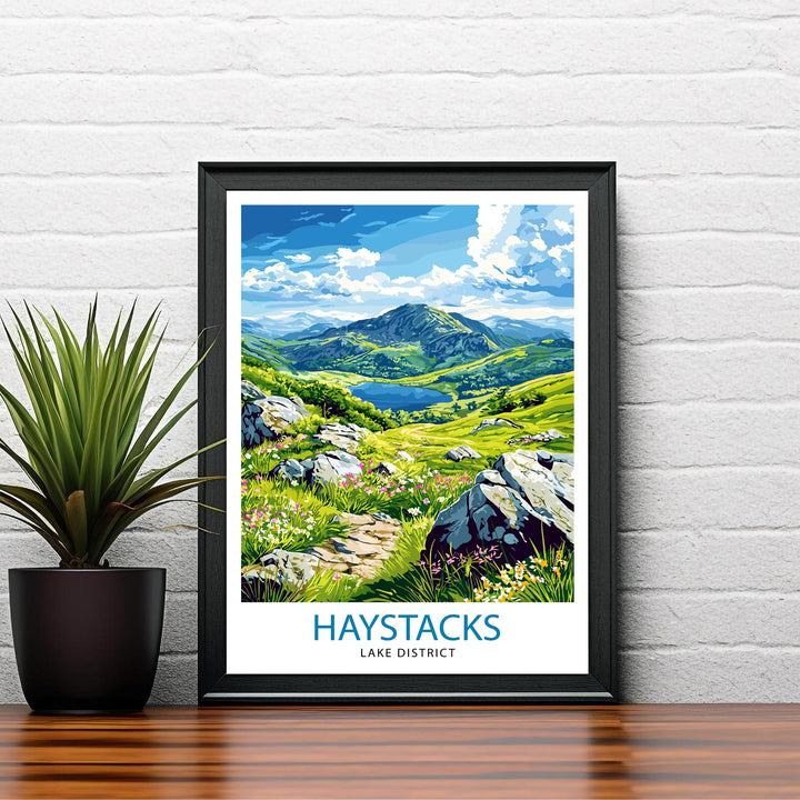 Haystacks Lake District Watercolor Art Print, Wainwright Fell Painting, UK Landscape Wall Decor, Hiking Gift