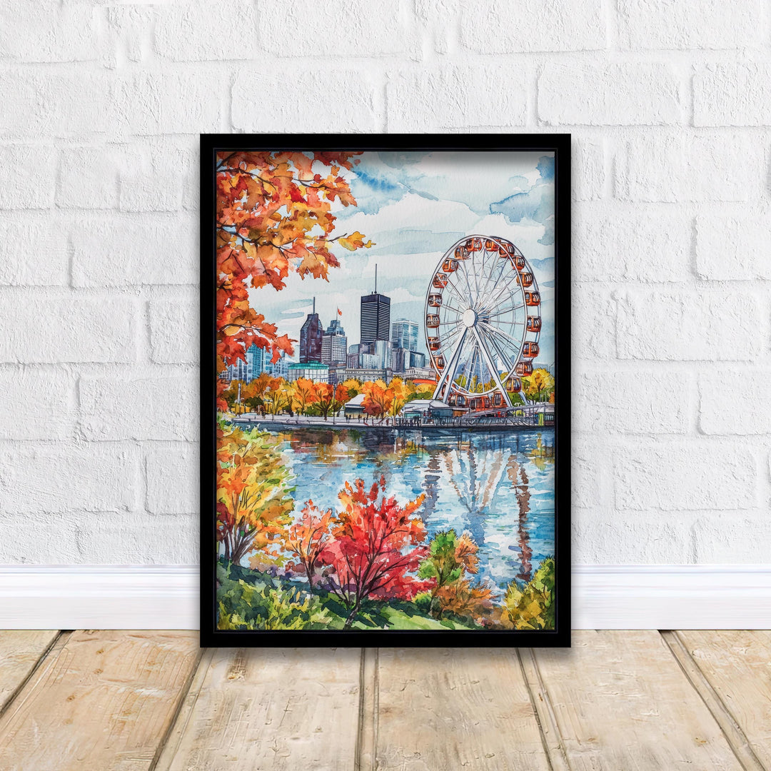 Montreal Cityscape Watercolor Art Print, Old Port Quebec Painting, Canada Travel Wall Decor, City Lover Gift