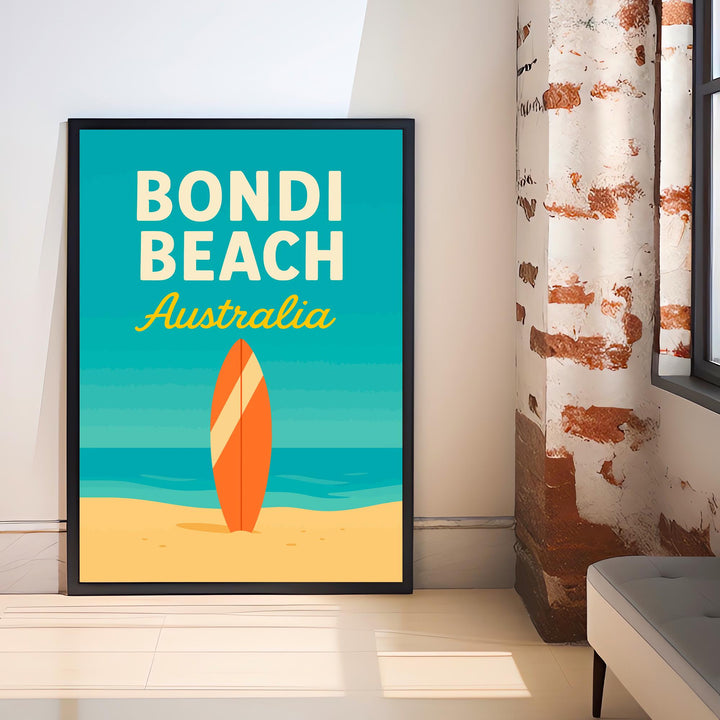 Bondi Beach Vintage Poster Australia Beach Art Bondi Print Scenic Coastal Decor Gift for Australia Lovers Wanderlust Decor