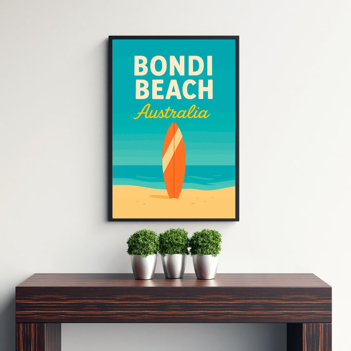 Bondi Beach Vintage Poster Australia Beach Art Bondi Print Scenic Coastal Decor Gift for Australia Lovers Wanderlust Decor