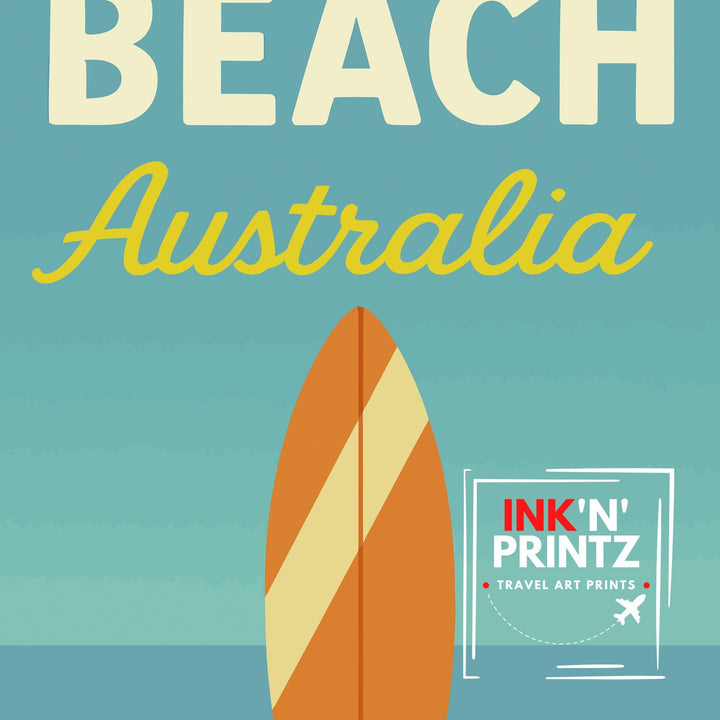 Bondi Beach Vintage Poster Australia Beach Art Bondi Print Scenic Coastal Decor Gift for Australia Lovers Wanderlust Decor