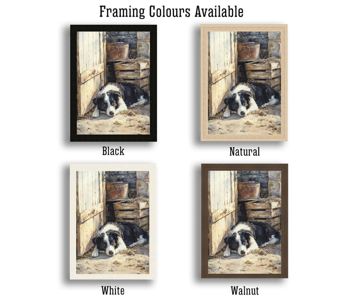 Border Collie Watercolor Print Cottagecore Decor Dark Academia Art Rustic Country Illustration Vintage Wall Art