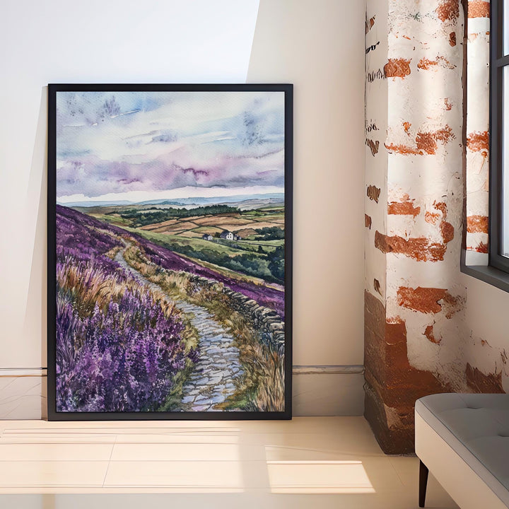 North Yorkshire Watercolor Painting English Countryside Art UK Print Scenic Moors Decor Gift for Nature Lovers