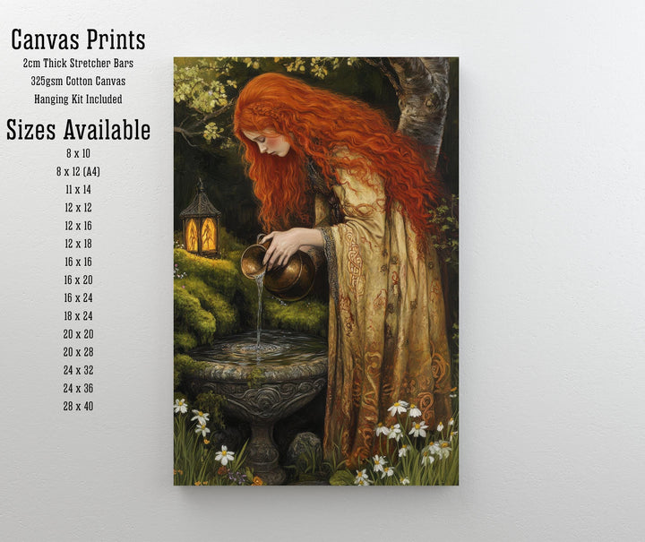 Brigid Celtic Goddess Poster Mythological Folk Art Healing Wall Decor Enchanted Celtic Pagan Illustration