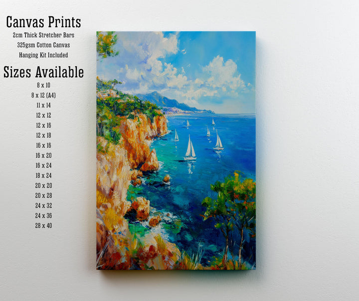 Majorca Oil Painting Poster Spain Wall Art Mediterranean Island Coastal Landscape Print Gift for Europe Travel Lovers and Fans of Scenic