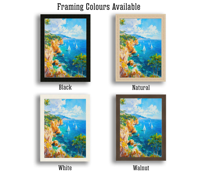 Majorca Oil Painting Poster Spain Wall Art Mediterranean Island Coastal Landscape Print Gift for Europe Travel Lovers and Fans of Scenic