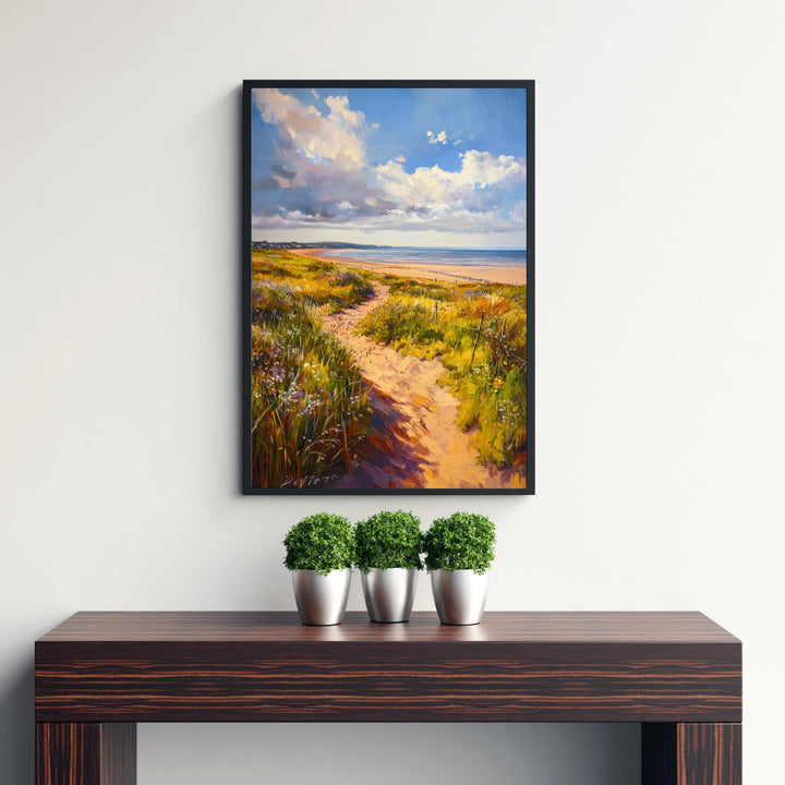 West Kirby Oil Painting Poster Wirral England Wall Art Coastal Landscape Print Gift for UK Travel Lovers and Fans of Scenic British