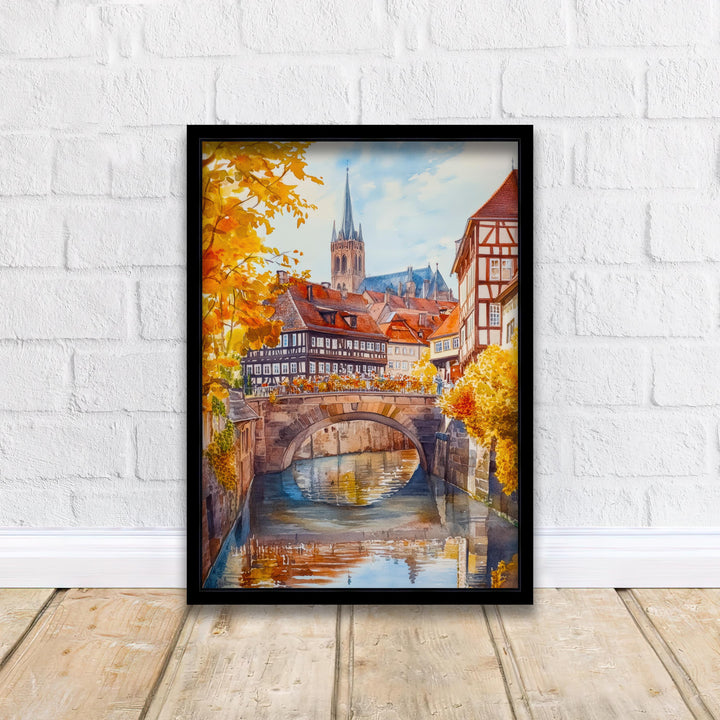 Nuremberg Germany Watercolor Poster Painting Wall Art Historic City Landscape Print Gift for Europe Lovers and Fans of Scenic German