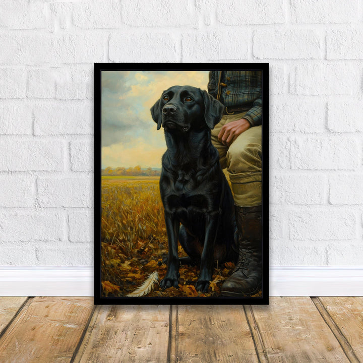 Black Labrador Watercolor Print Cottagecore Decor Rustic Dog Painting Loyal Companion Wall Art